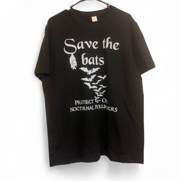 Black 'Save the Bats' Graphic T-Shirt size XL - Picture 1 of 4
